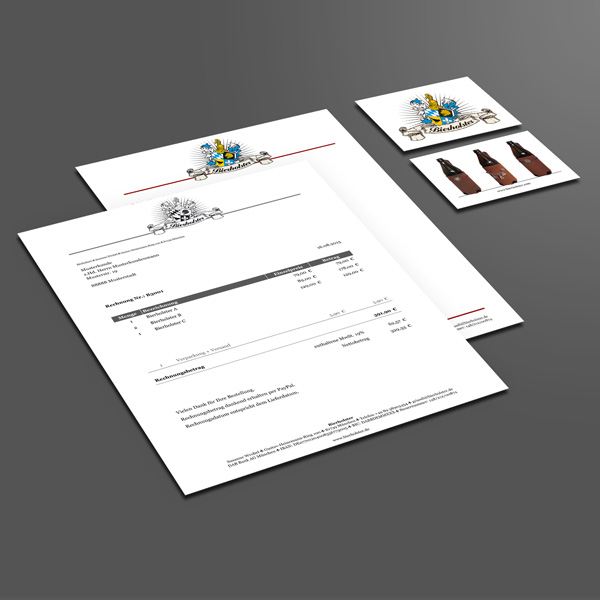 Gestaltung Geschäftspapiere, Erstellung digitale Rechnungsvorlage für Bierholster – Referenz von su-pr-design