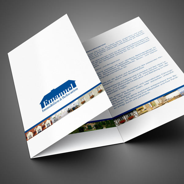 Referenz von su-pr-design: Emanuel Immobilien – Konzept, Text, Gestaltung und Druck von Folder